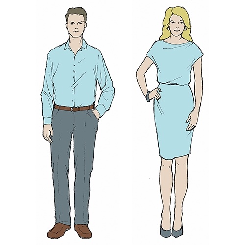 Kresby postav pro brožuru firemní Dress Code